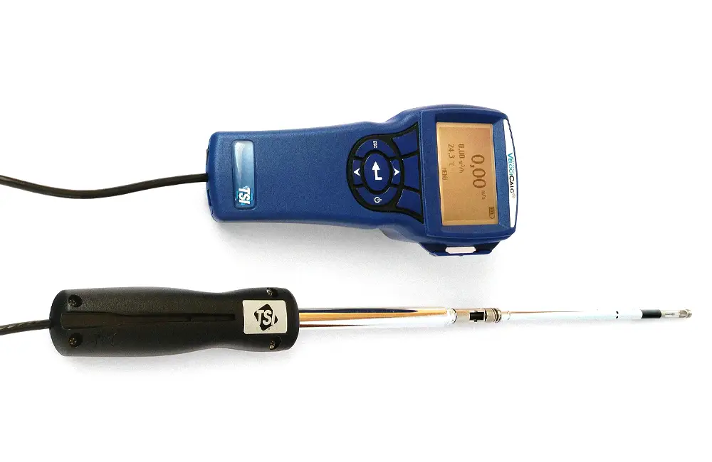 Thermal anemometer with telescoping airflow probe