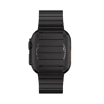 KW4024 black link watch band with butterfly clasp, clasp view on a display watch