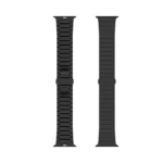 KW4024 black link watch band with butterfly clasp, front and back views of the band