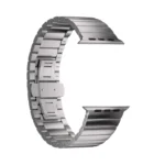 KW4024 Natural link watch band with butterfly clasp, band-only angled view