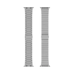 KW4024 Natural link watch band with magnetic clasp, front and back views of the band