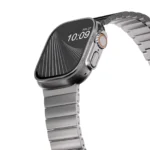 KW4024 Natural link watch band with magnetic clasp, band-only side view