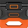 KW6004 Orange FKM band and Black Titanium hardware color detail
