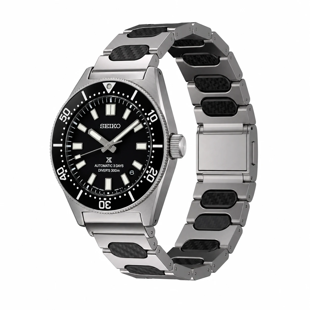 Seiko Prospex SPB453 concept illustration with Keepwin McLaren Titanium + Carbon Fiber band